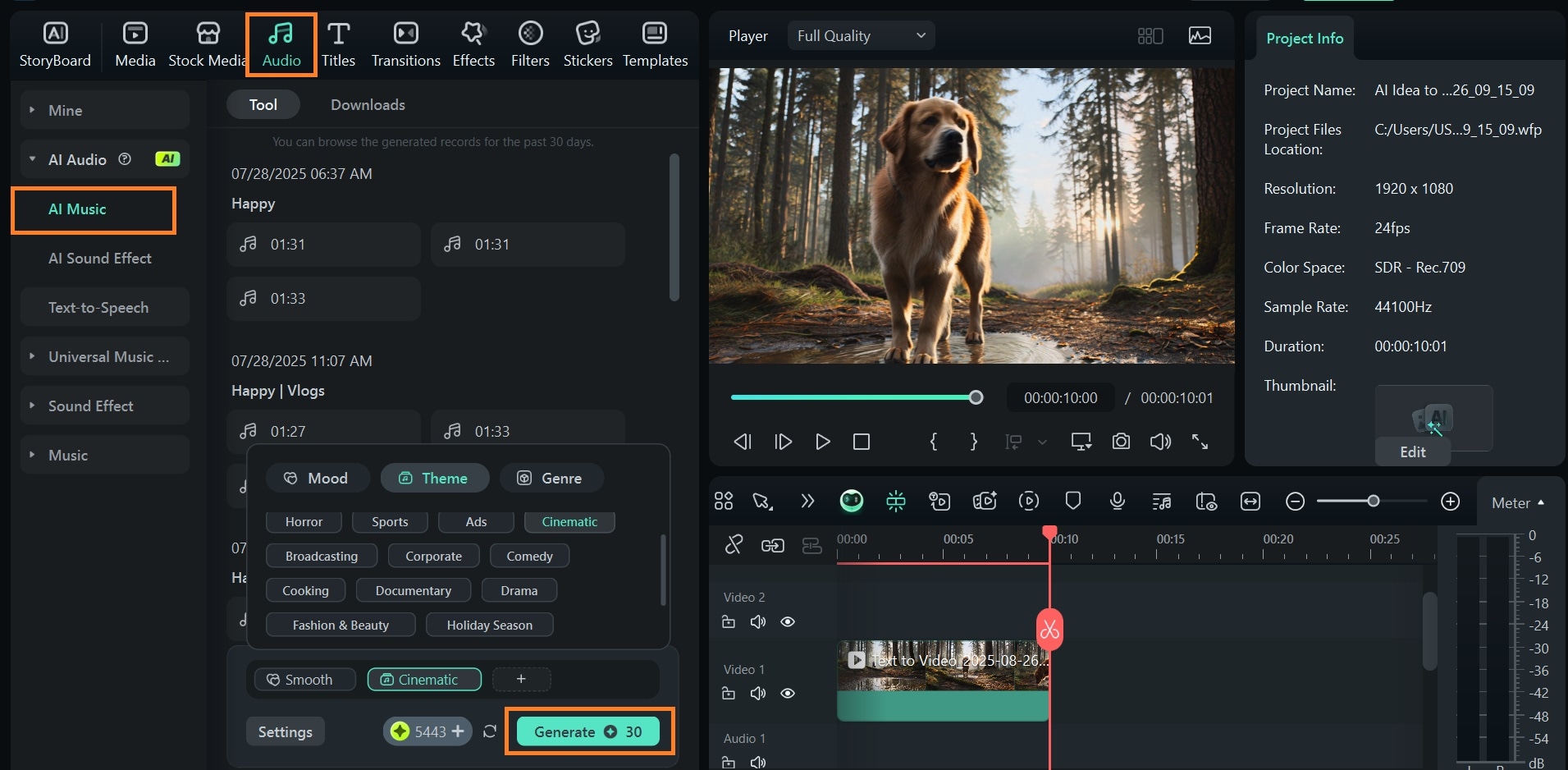 generating video scene