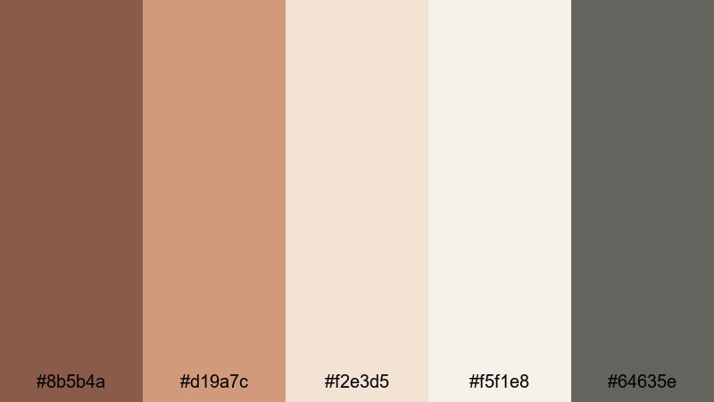 clay and cotton studio bohemian color palette with hex codes