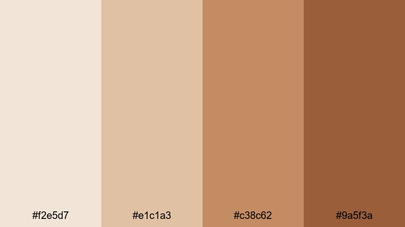 clay loft calm beige orange color palette with hex codes