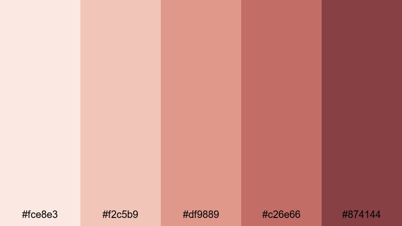 clay rose daybreak desert color palette with hex codes