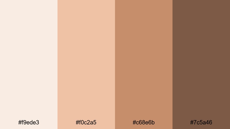 clay studio light brown peach color palette with hex codes