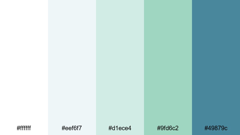 clean air workspace white green blue color palette with hex codes