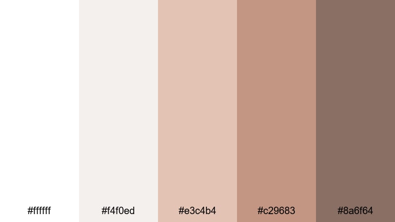 clean app interface rose gold color palette with hex codes