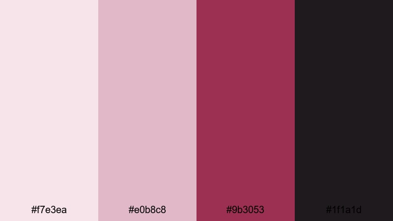 clean brand maroon pink maroon color palette with hex codes
