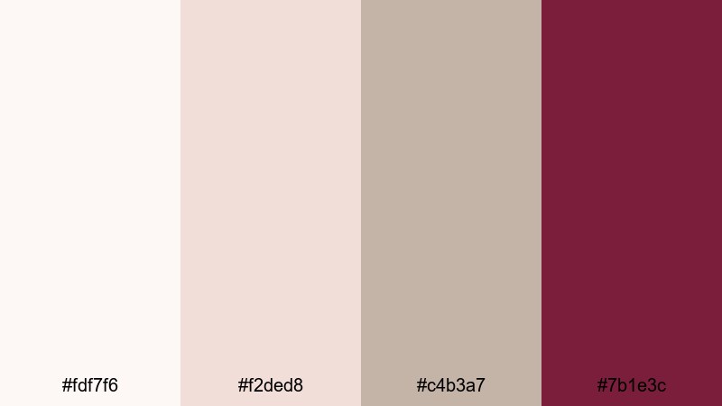 clean brand monogram rose gold burgundy color palette with hex codes