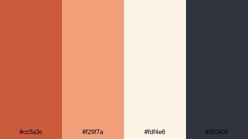 clean brand rust burnt sienna color palette with hex codes