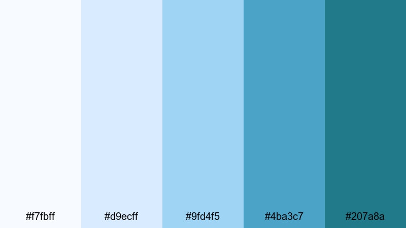 clean coastal dashboard teal green blue color palette with hex codes