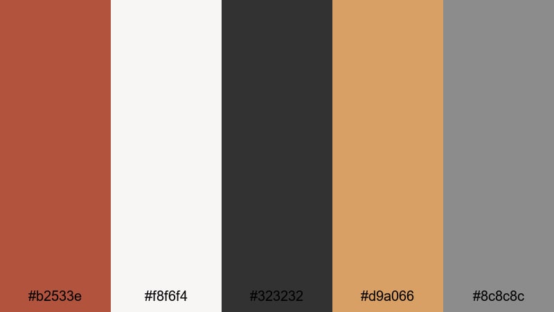 clean copper interface copper rust color palette with hex codes