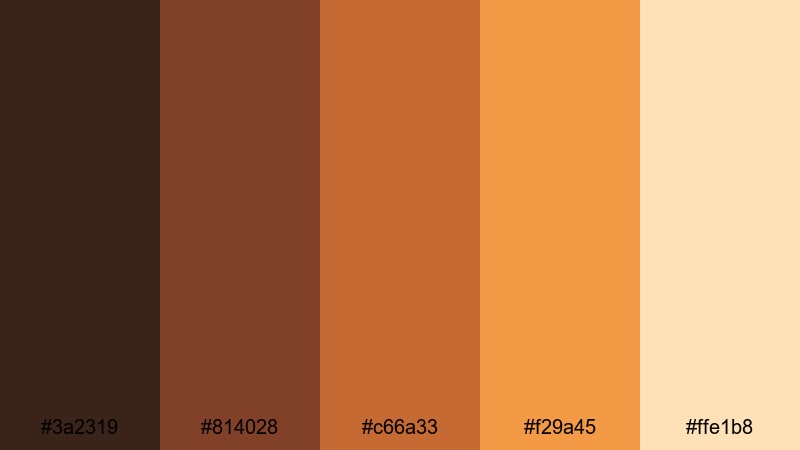 clean copper ui brown red orange color palette with hex codes
