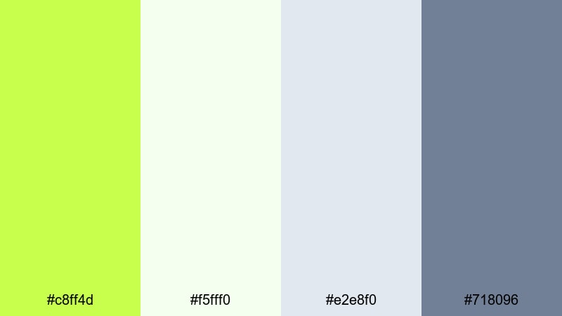 clean creator brand chartreuse color palette with hex codes