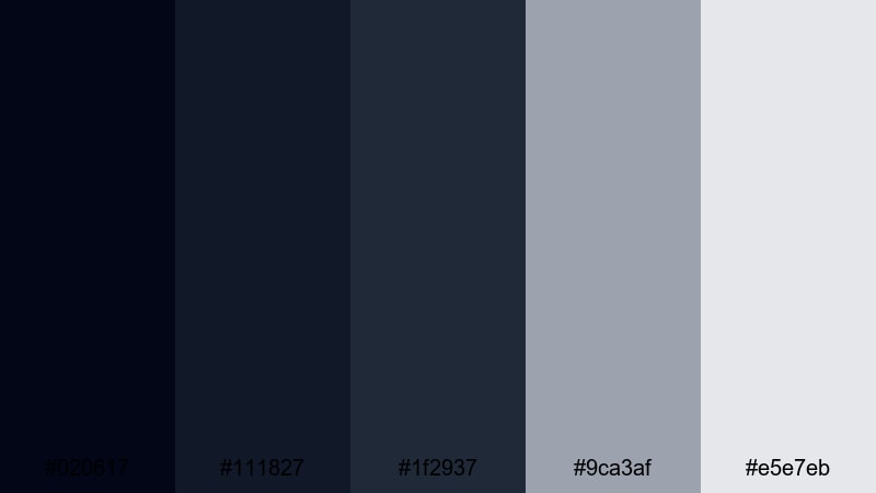 clean dashboard night dark blue navy blue color palette with hex codes