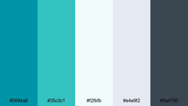 clean dashboard teal teal blue color palette with hex codes