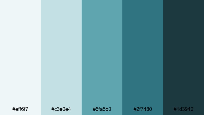 clean dashboard teal teal gray color palette with hex codes