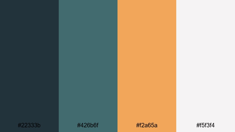 clean dock interface blue rust color palette with hex codes