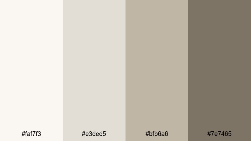 clean editorial muted muted color palette with hex codes