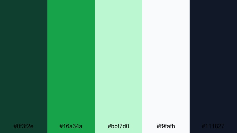 clean forest ui forest green color palette with hex codes