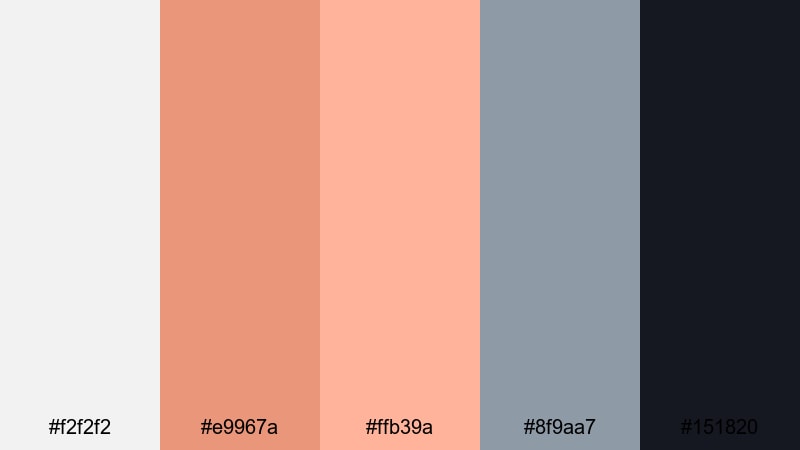 clean grid accent dark salmon color palette with hex codes