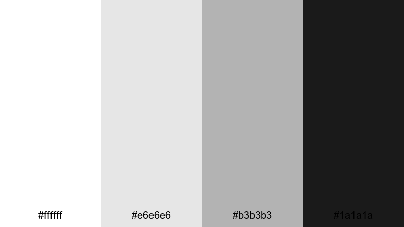 clean grid contrast white black color palette with hex codes