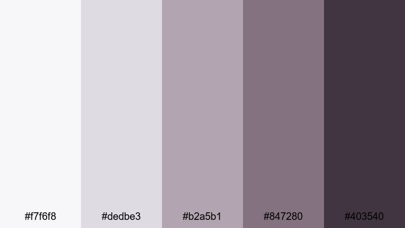 clean grid interface mauve taupe color palette with hex codes