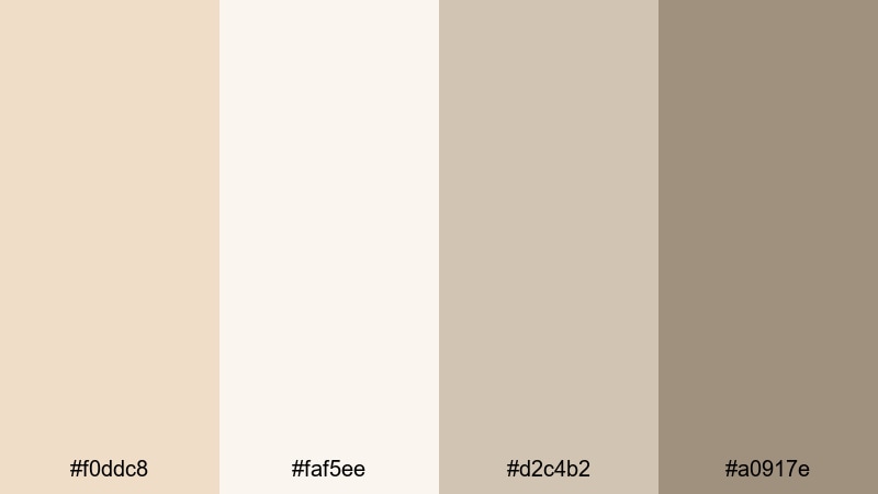 clean grid neutral wheat color palette with hex codes