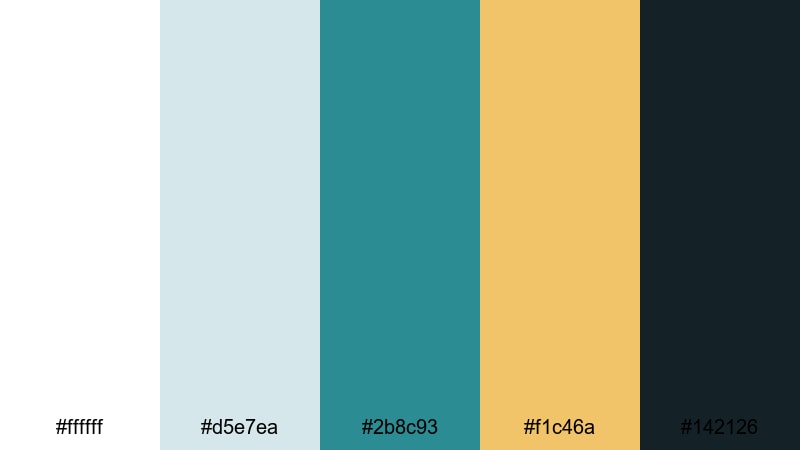 clean grid teal lines teal gold color palette with hex codes