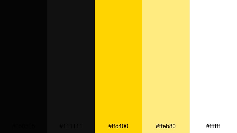 clean hazard ui black yellow color palette with hex codes