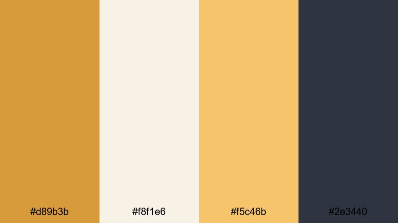 clean interface amber ochre color palette with hex codes