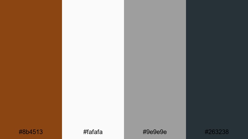 clean interface contrast saddle brown color palette with hex codes