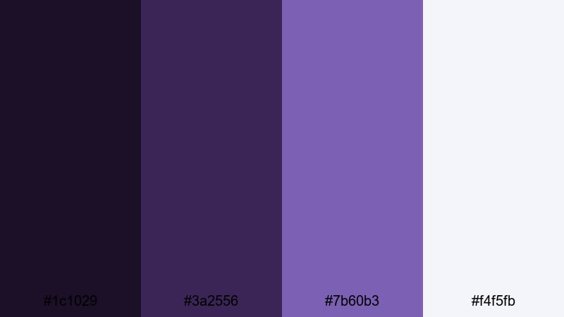 clean interface iris dark violet color palette with hex codes