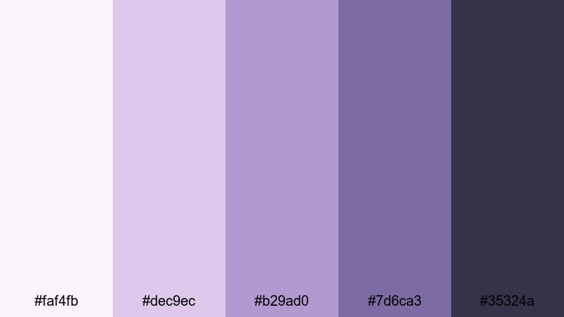 clean interface mauve mauve color palette with hex codes