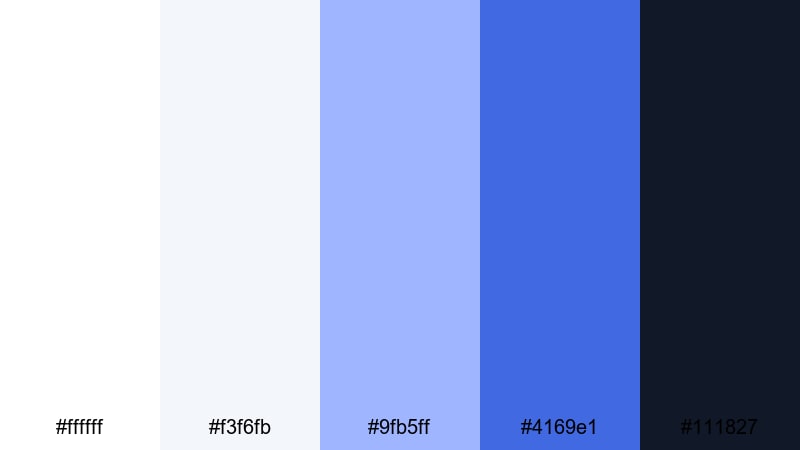 clean interface royal royal blue color palette with hex codes