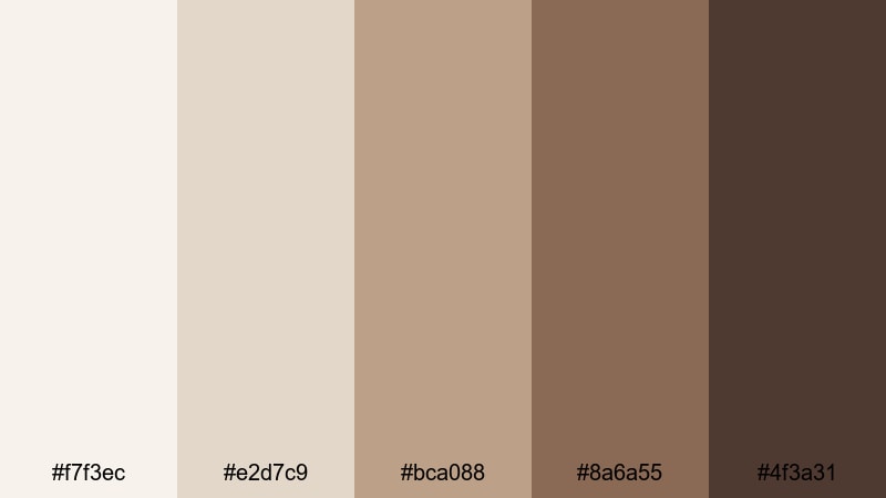 clean interface taupe beige brown color palette with hex codes