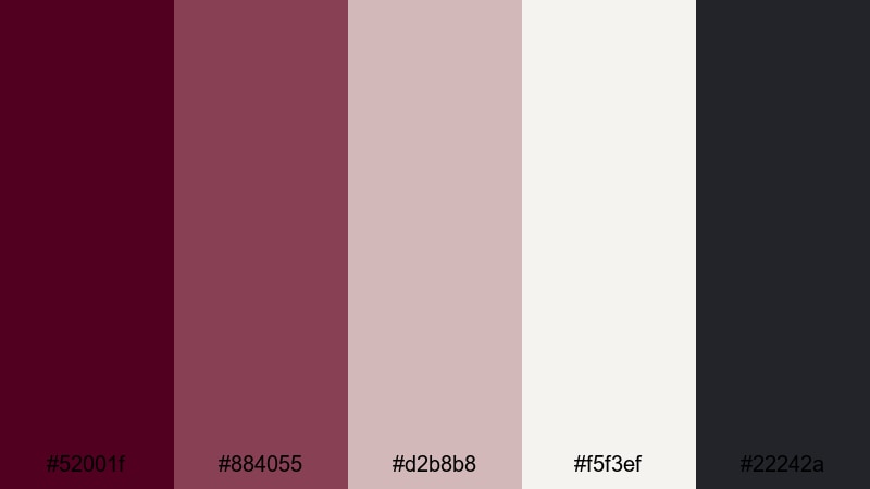 clean label bordeaux wine burgundy color palette with hex codes