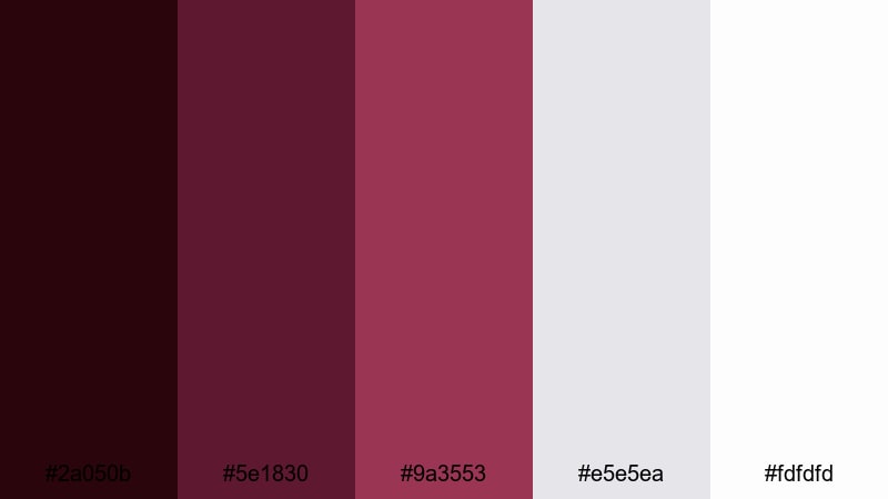 clean maroon interface dark red color palette with hex codes