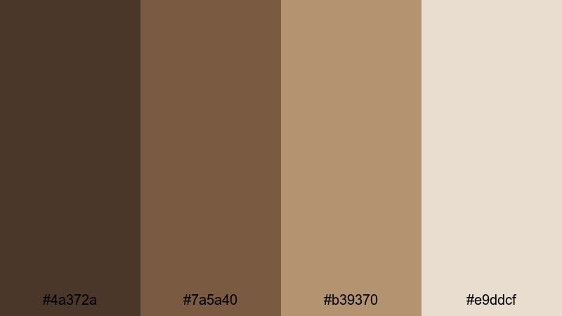 clean neutral brand umber color palette with hex codes