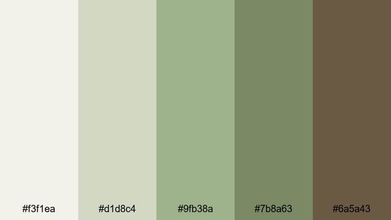 clean olive ui brown green color palette with hex codes