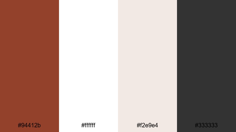 clean portfolio accent burnt umber color palette with hex codes