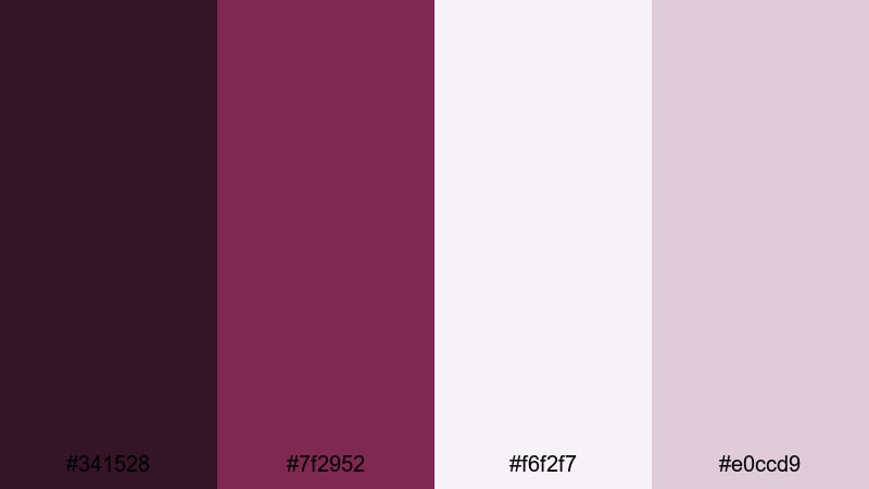 clean serif plum purple maroon color palette with hex codes