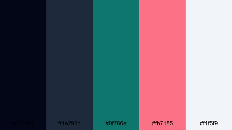 clean signal dusk teal magenta color palette with hex codes