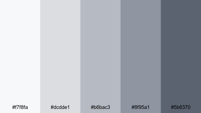 clean slate interface pastel gray color palette with hex codes