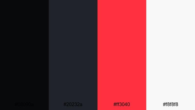 clean stream overlay black red color palette with hex codes