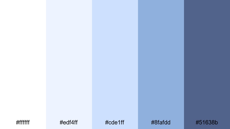 clean studio air blue light blue color palette with hex codes