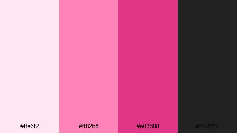 clean studio bloom red magenta color palette with hex codes