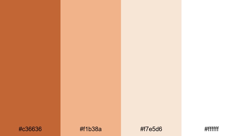 clean studio ginger ginger color palette with hex codes