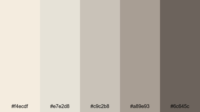 clean studio glow cream beige color palette with hex codes