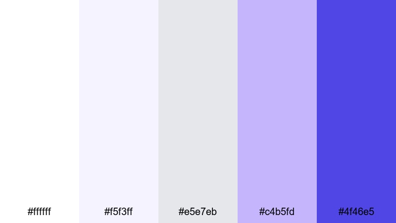 clean studio lavender lavender purple color palette with hex codes