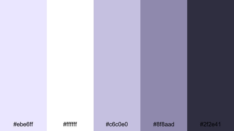clean studio lavender pale lavender color palette with hex codes
