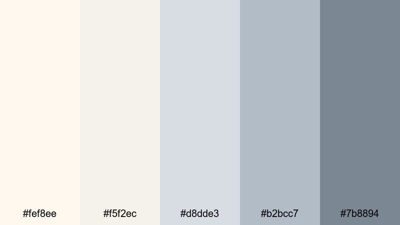 clean studio light white ivory color palette with hex codes