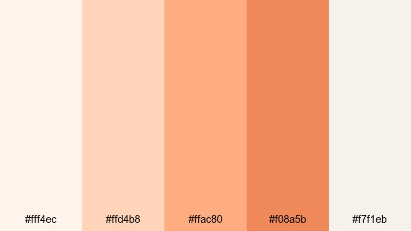 clean studio peach orange peach color palette with hex codes