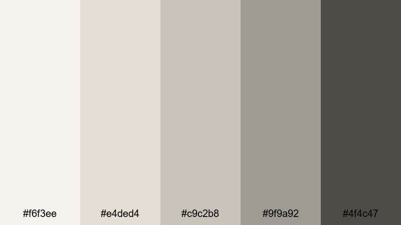 clean studio pearl pearl color palette with hex codes